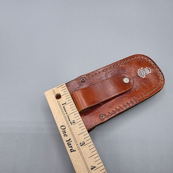 Harley-Davidson Brown and Orange Leather Bag with Cross-Stitch Design - Picture 15 of 17